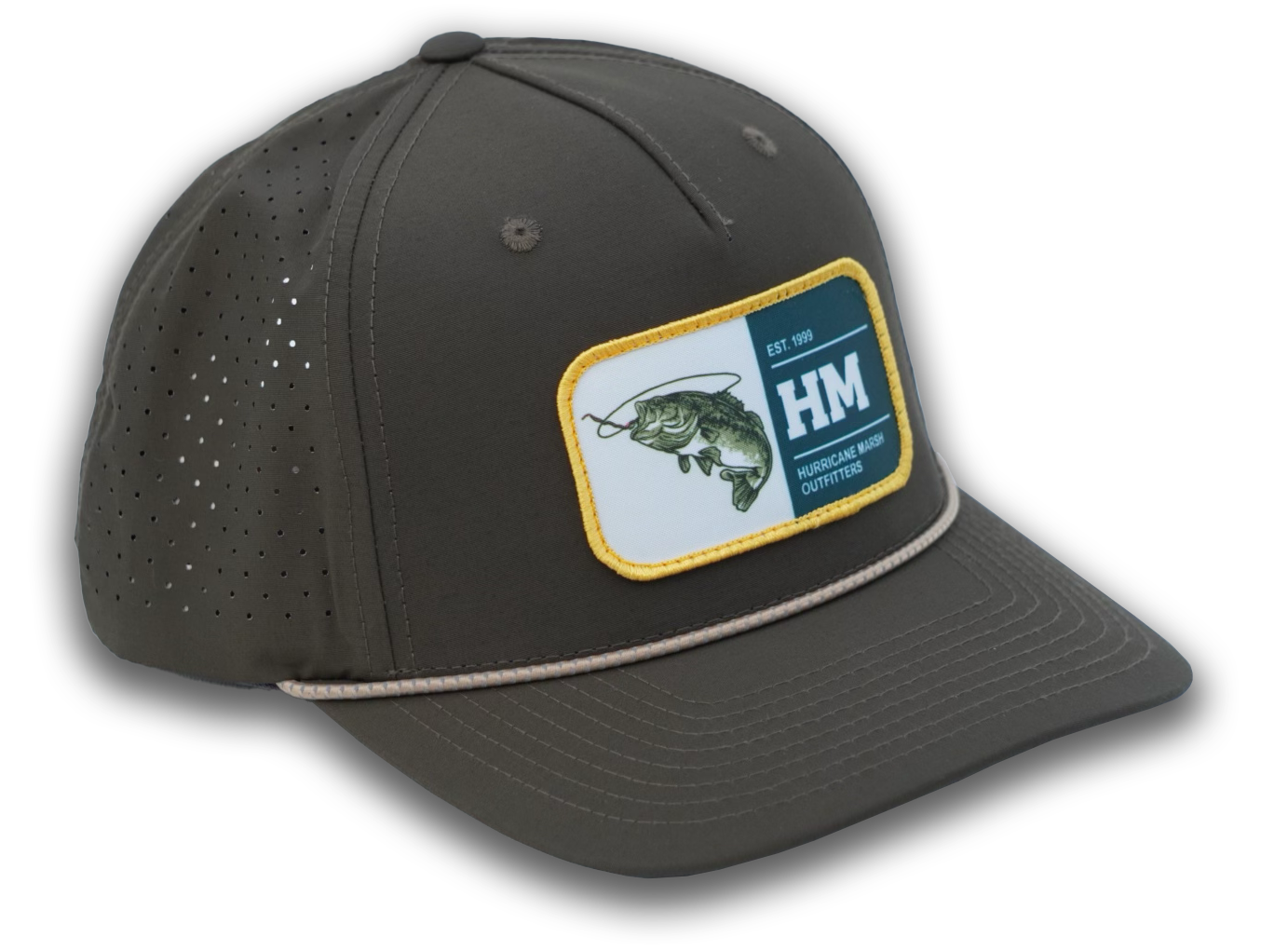 Bass Vintage Patch Performance Richardson 355 Hat - Loden/Tan