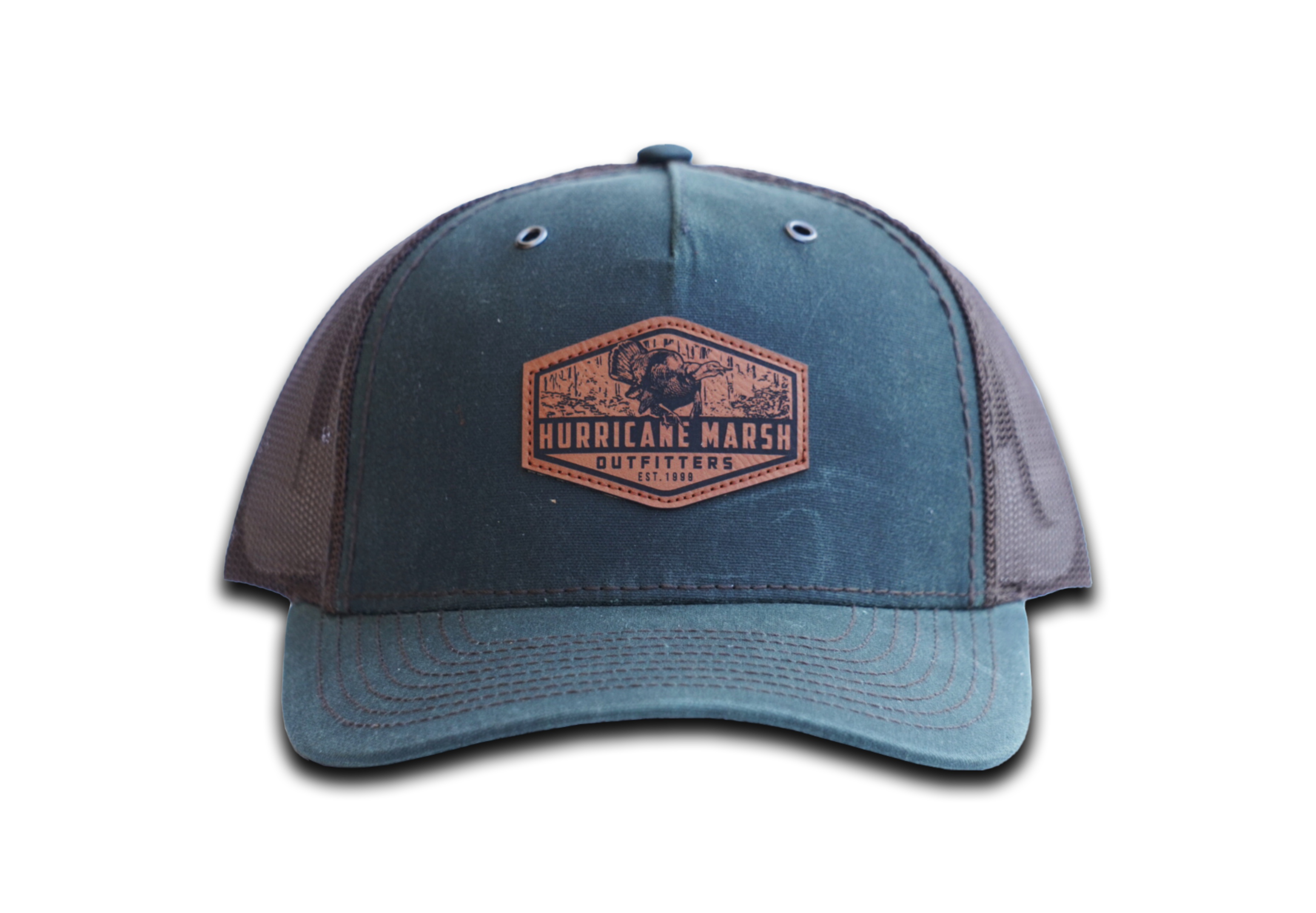 Richardson Realtree Fishing Leather Patch Blue Hat