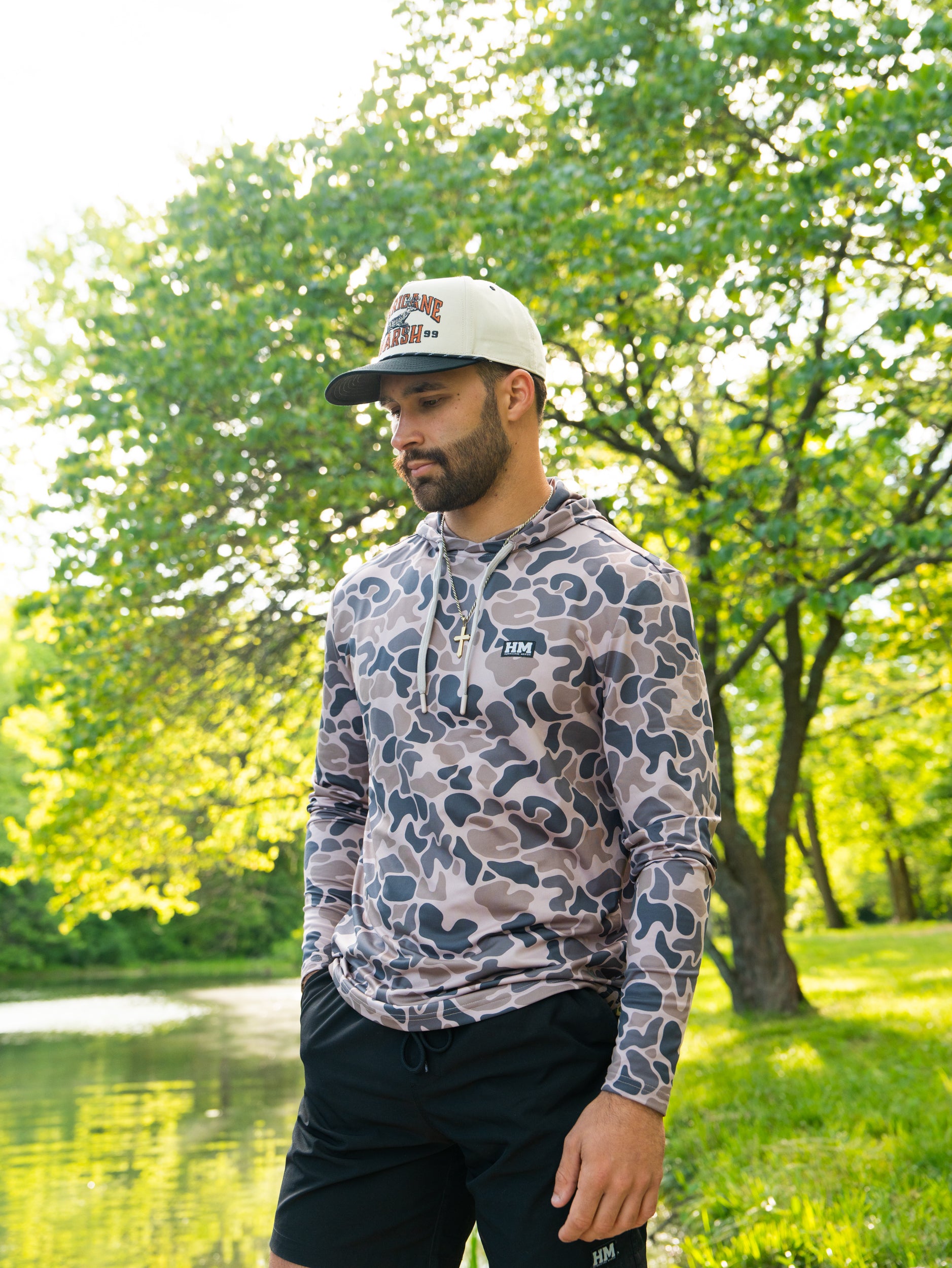 Pursuit Performance Hoodie - Cache Camo – Hurricane Marsh Outfitters
