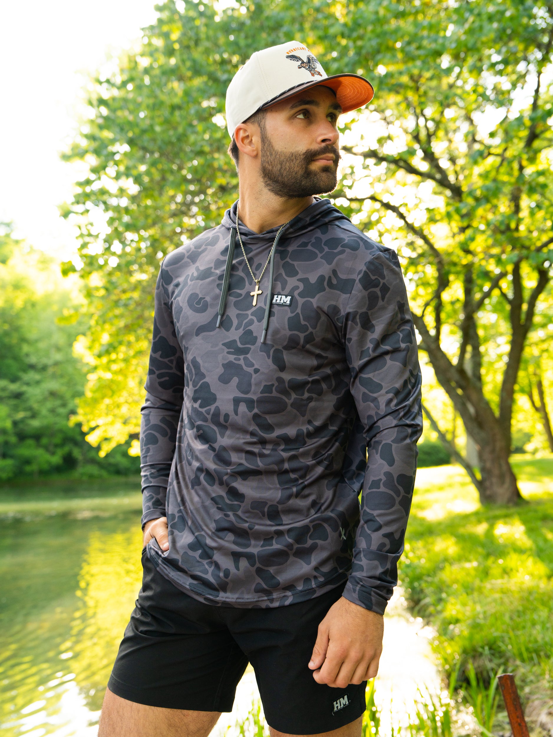 Pursuit Performance Hoodie - Gunmetal Camo – Hurricane Marsh