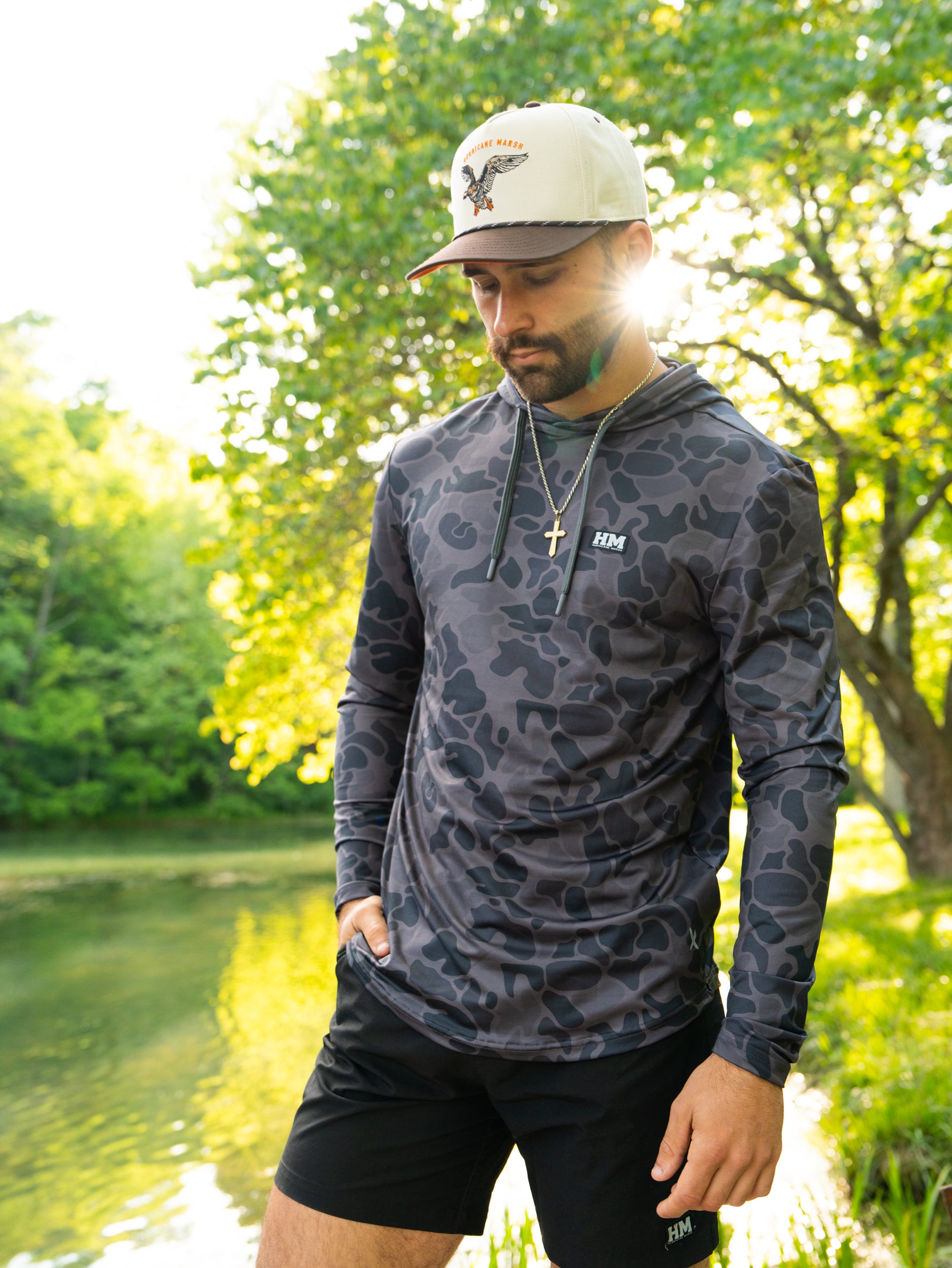 Pursuit Performance Hoodie - Gunmetal Camo – Hurricane Marsh