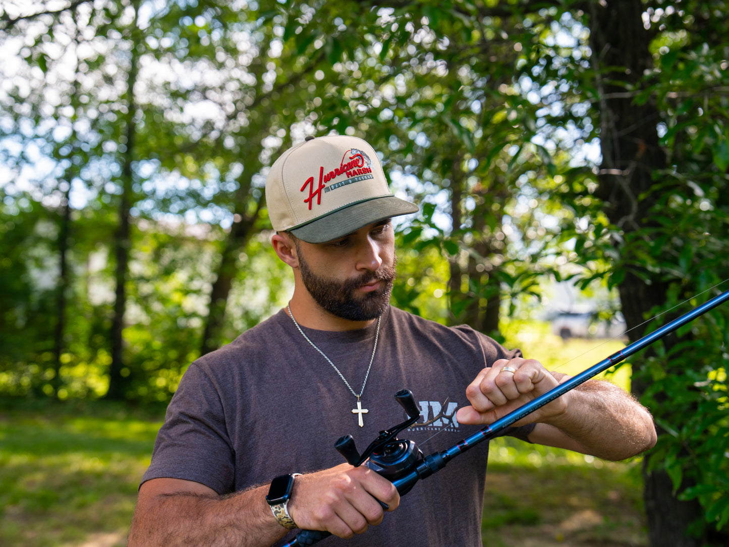 baseball on fishing pole The Tackle Shop Bass Pro-Style Hat – Hurricane Marsh Outfitters