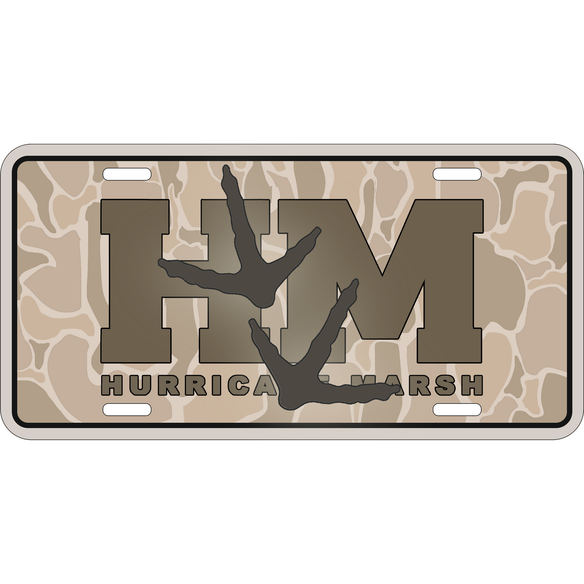 HM Turkey Tracks License Plate – Hurricane Marsh Outfitters