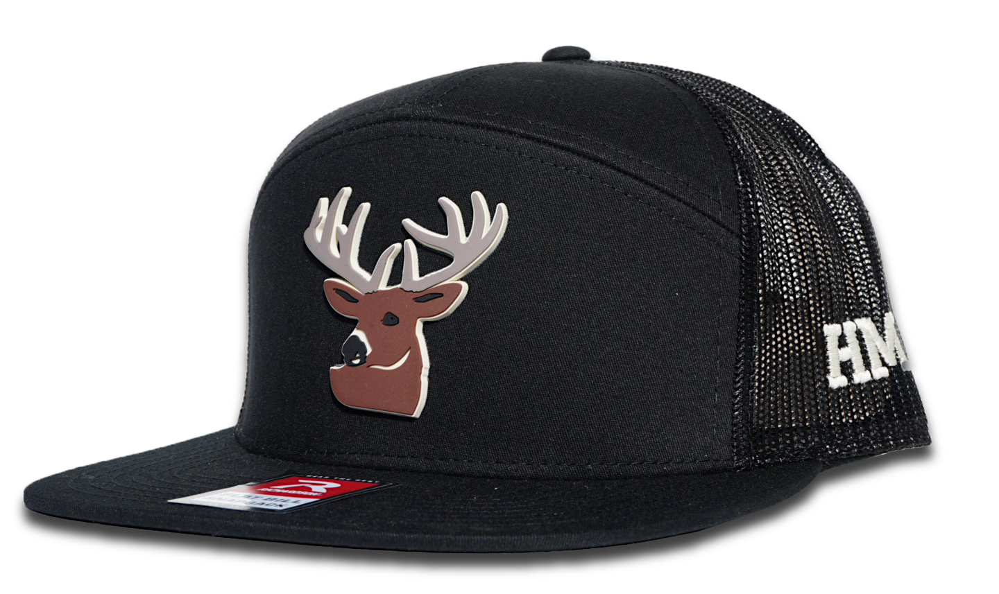STAG HEAD DEER HUNTING RICHARDSON LEATHER PATCH HAT