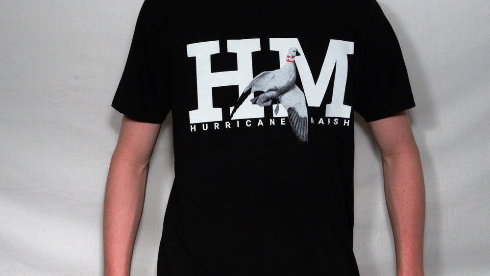 Hurricane Marsh Logo Snow Goose T-Shirt Black