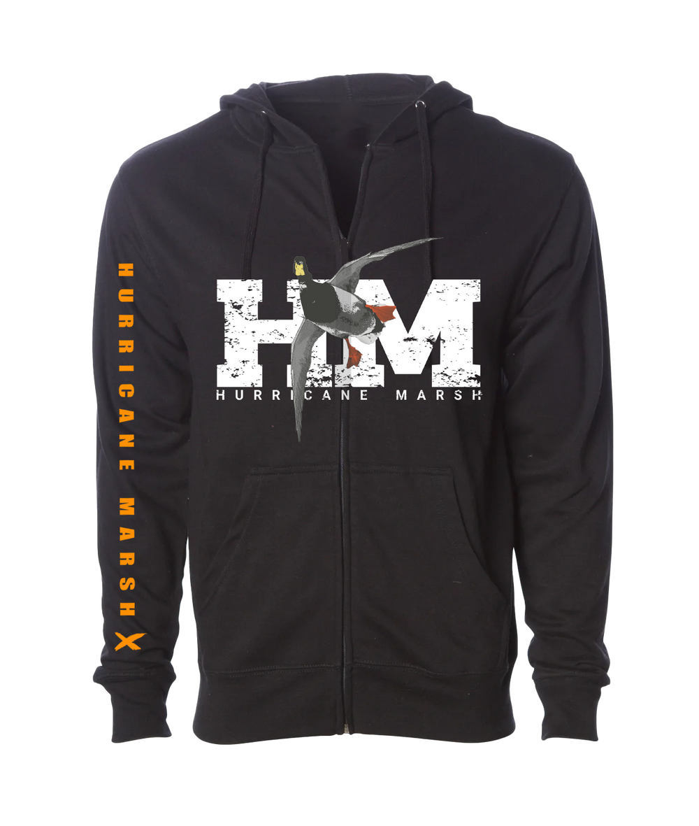 Red Leg Performance Zip Up Hoodie Black